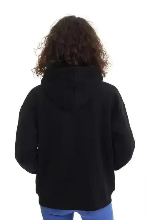 Kapüşonlu Oversize Kesim Kanguru Cepli Sweatshirt Siyah - Momchi -